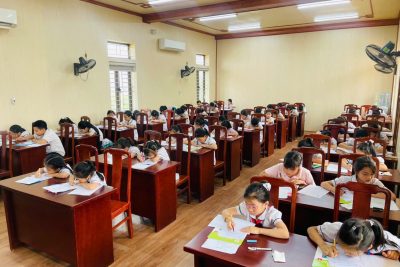 Trường Tiểu học Xuân Phú tổ chức khảo sát học sinh Viết Đúng – Viết Đẹp cấp trường